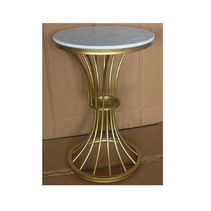 Ensemble de table basse ronde moderne avec plateau en marbre blanc Mobilier décoratif classique pour la maison, le bureau et le bar pour le salon - Product Image 1