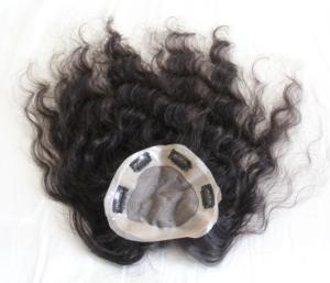 Tupé de cabello humano ondulado Natural para mujer - Product Image 1