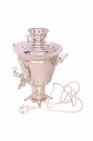 Ensemble de Pots à eau et verres électriques, de style Samovar, en laiton plaqué argent et acier inoxydable