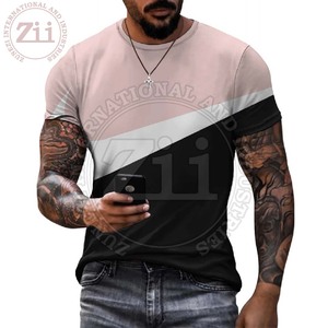 T-shirts pour hommes en polyester/coton, couleur unie, coupe ajustée, manches courtes - Vêtements décontractés d'été écologiques à séchage rapide - Product Image 5
