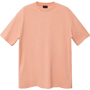 T-shirt homme décontracté OEM 2021, nouveau modèle, col rond, uni, violet, 100% coton. - Product Image 4