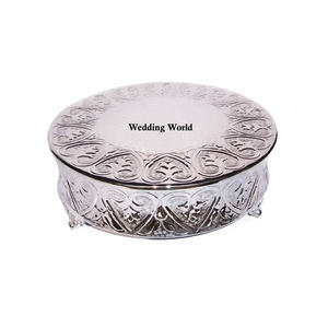 Soporte de aluminio niquelado para pastel, alta calidad, hecho a mano, de lujo, redondo, decorativo, de Metal - Product Image 3