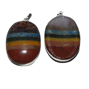 7 pendentifs en pierre d'inquiétude collée Chakra bijoux en pierre de guérison Chakra - Product Image 1