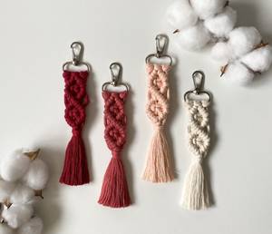 Cheap Boho Macrame Keychains, Macrame Bag Accessories - Product Image 1