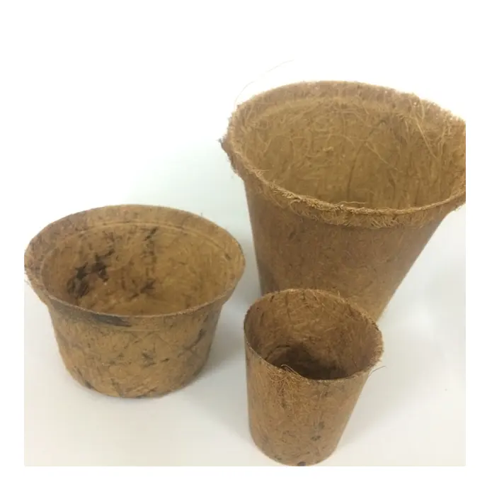 Macetas de vivero de fibra de coco con recubrimiento de suelo, OEM ODM, fabricante de Vietnam