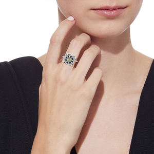 Bague en argent Sterling à Design Antique, vente en gros de bijoux artisanaux, en pierre précieuse, perpidon vert, 18,5mm - Product Image 4