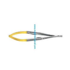 High Quality Castroviejo TC Micro Needle holder Curved Smooth 14 cm Surgical Instruments Manufacturer And Exporter