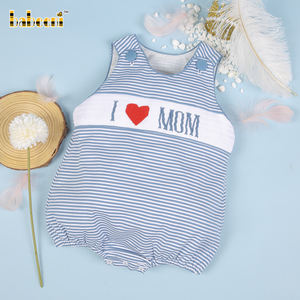 Monos de Bebé para Niños con Bordado Hecho a Mano Personalizado, Estilo Lujoso, Spandex/Algodón, Patrón Paisley, 'I Love Mom', OEM ODM - Product Image 2