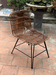 Nouvelle chaise et chaise d'appoint en rotin de style traditionnel avec base en fer Chaise de loisirs pliable pour bureau à domicile Salon et hôtel - Product Image 2