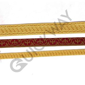 Tresses de dentelle tricotées de couleur dorée et Mehoron personnalisées Tresses en mylar français avec broderie décoration uniformes de cérémonie - Product Image 3