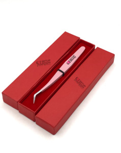 แหนบต่อขนตาแบบมืออาชีพ สีชมพูอ่อนเคลือบผง สไตล์ใหม่ ปลายสีเงิน ทำจากสแตนเลส ป้องกันไฟฟ้าสถิต ขนาด 10 มม. - Product Image 2