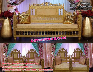 Sofá de boda de estilo italiano Sofá italiano de lujo elegante para escenario de recepción de boda para tema indio EE. UU. - Product Image 6