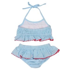 Traje de Baño de Lujo para Niña, 100% Algodón, Estampado de Pulpo, Estilo Casual, Fruncido - BB897 - Product Image 3