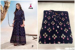 ผ้าเครปพิมพ์ลายผ้าจอร์เจียสำหรับสาวอินเดียเสื้อผ้าสำหรับงานเทศกาลที่มีการคัดเลือกมากที่สุด - Product Image 6