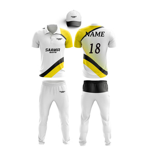 Complete Custom Cricket <b>White</b> Uniform with Color Combos / Custom Cricket Uniform Kit <b>Tshirt</b> and Trouser Cricket Match Polyester - Product Image 5