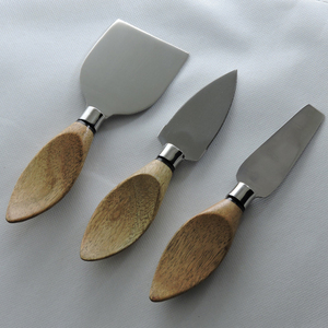 Taille personnalisée manche en bois et résine et lame en acier inoxydable couteau à fromage lot de 4 couverts en acier inoxydable de haute qualité ensemble de couverts - Product Image 6