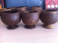 Tasse en coquille de noix de coco du Vietnam 100 % écologique, naturelle, brune, polie, artisanale, imperméable, pour la maison et la restauration