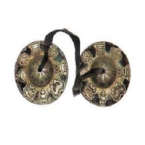 Tingsha en Bronze de haute qualité avec un Design Unique, Manjira en Bronze fait à la main en couleur, articles d'art tibétain - Product Image 1