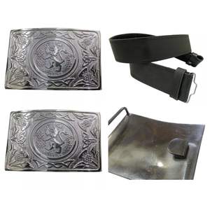 Kilt tradicional escocés de tartán de alta calidad, estilo occidental rojo con Sporran ajustable y cinturón de cuero, proveedor de Pakistán - Product Image 3