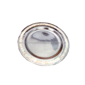 Assiettes de Présentation en Acier Inoxydable Écologiques, Taille et Logo Personnalisables, Style Classique, pour Maison, Restaurant, Mariage, Vente en Gros - Product Image 1