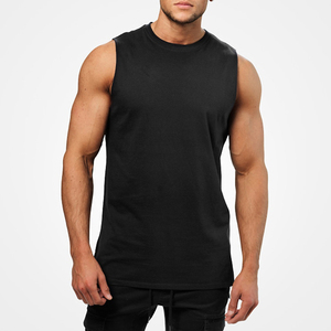 Camiseta sin Mangas para Hombre, Informal, Deportiva, de Verano, 100% Algodón, con Logotipo Personalizado, Precio al por Mayor, Color Sólido, Cuello Redondo - Product Image 2