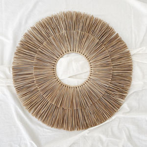 Nouveauté Décoration murale en rotin Boho Assiette ronde suspendue Décoration murale en osier rustique pour salon Chambre à coucher - Product Image 1