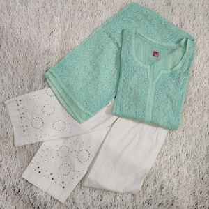 Elegante diseño largo de panel de algodón Kurti Kota Chikankari con bordado de hilo blanco y Mukesh para mujer Ropa Étnica 2021 - Product Image 3