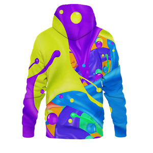 เสื้อมีฮู้ดระบายความร้อนแบบระเหิดสำหรับผู้ชายและผู้หญิงวัสดุผ้าฝ้าย100% โพลีเอสเตอร์/ ผ้าฝ้ายพิมพ์กราฟิกสีสัน3D - Product Image 2