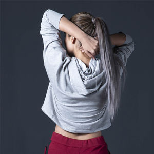 Top corto de felpa de alta calidad para mujer, sudaderas con capucha, nueva moda, logotipo personalizado, talla XS con opciones largas y cortas para Primavera, venta al por mayor - Product Image 5