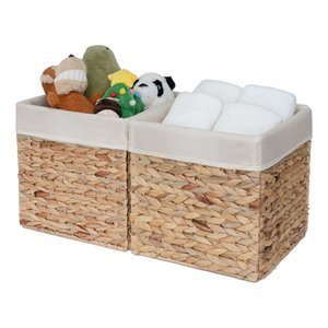 Wholesale Water Hyacinth Storage Box <b>Rectangular</b> Handwoven Water Hyacinth Box With Liner Vietnamese High Quality Product. - Product Image 6