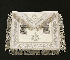 Dareuse-Set de tabliers du Grand maître disney, ensemble avec frange brodée en argent blanc et col en chaîne - Product Image 4