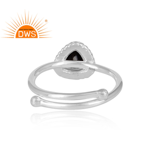 Natural Dark Black Spinel Sterling Silver <b>Girls</b> Wear <b>Ring</b> Gemstone Jewelry Manufacturer Classic Collection - Product Image 4