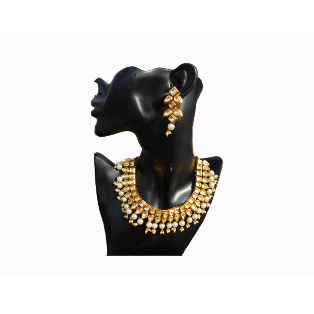 Новейший дизайн, индийское стильное традиционное ожерелье ручной работы с жемчужными бусинами кундан для женщин и девочек