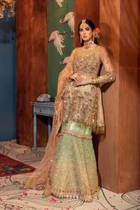 Shalwar Kameez-Bordado de Organza, impresionante, indio, paquistaní, hecho a mano - Product Image 6