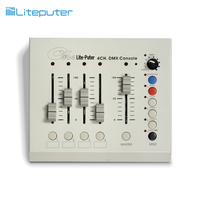Console de contrôle d'éclairage de scène Liteputer 6CH DC12V 1A DMX-512/512 avec connecteurs XLR/RJ11, fonctions Chaser et Flash