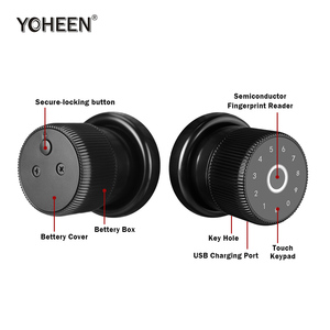 YOHEEN锌旋钮TTlock App Ble WiFi控制手柄门锁电子数字卡生物识别指纹智能锁 - Product Image 4