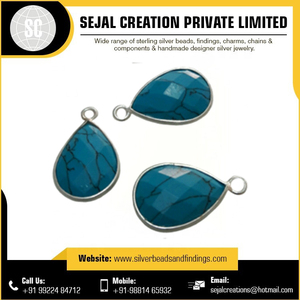 Haute qualité 925 argent Sterling lunette pierres précieuses connecteurs carré coeur forme verre Cabochon résultats de bijoux pour boucles d'oreilles - Product Image 4