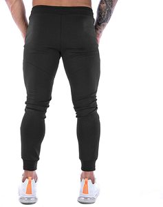 กางเกงวอร์มผู้ชายแบบหนา มีเชือกผูกเอว เหมาะสำหรับวิ่งและเล่นกีฬา มีกระเป๋าซิป ปลายขาจั๊มพ์ ผลิตจากผ้าโพลีเอสเตอร์/คอตตอนฟลีซ - Product Image 2