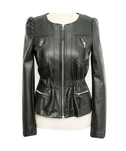 Veste de luxe en peau d'agneau noir pour femmes, nouveau Design classique, à la mode - Product Image 1