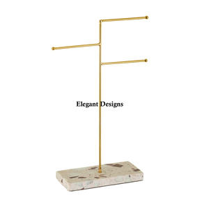 Elegante soporte de joyería de dos niveles de metal doble de diseñador, soporte hecho a mano con recubrimiento en polvo negro, soporte de joyería de lujo más vendido - Product Image 2