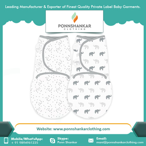 <b>Baby</b> Blanket Set Wholesale Organic Soft Cotton Adjustable Swaddle Wrap at Low Price - Product Image 5