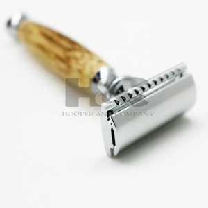 Maquinilla de afeitar para hombre, maquinilla de afeitar de seguridad sostenible de bambú de doble filo, acero inoxidable, hoja única, afeitado de Bikini corporal para axilas masculinas - Product Image 1