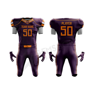 ชุดยูนิฟอร์มอเมริกันฟุตบอลสำหรับผู้ใหญ่ขายส่ง แห้งเร็ว ระบายอากาศได้ดี ป้องกันแบคทีเรีย ป้องกันรังสียูวี พิมพ์ลายดิจิทัลตามสั่ง 100% - Product Image 5