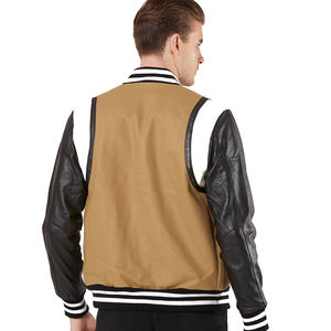 Chaqueta Bomber Universitaria Personalizada con Logotipo OEM, Informal, para Hombre, Talla Grande, con Parches de Chenilla Bordados, Estilo Letterman, Lavada, con Botones - Product Image 2