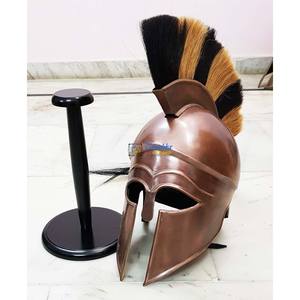 Casco de Armadura Medieval Corintia Griega de Caballero, Hecho a Mano, Acero Suave de 18g, Acabado en Cobre, Pluma, Regalo Novedoso, Decoración - Product Image 2