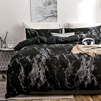 Parure de Lit d'Hôtel de Luxe en Polyester avec Drap-Housse, Couette et Couvre-Lit
