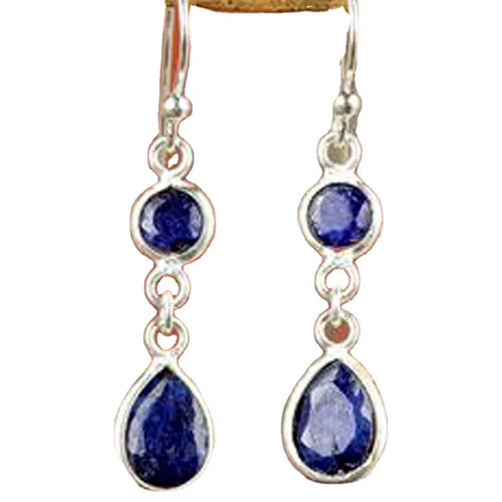 Trendy Natural Lapis Lazuli 925 Sterling Silver Handmade Earring Jewelry Wholesale Factory Price