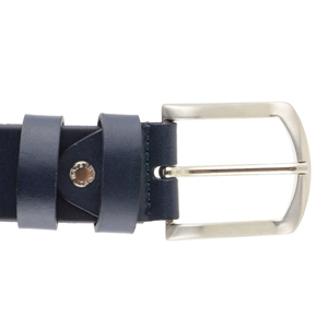 Cintura fatta a mano in pelle blu da uomo di alta qualità realizzata in Italia con etichetta privata in vera pelle 6 pz accessori moda all'ingrosso - Product Image 4