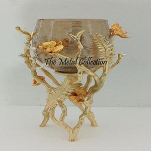 Cuenco elegante con soporte para cocina, vajilla de vidrio y Metal de Color dorado para casa, Hotel, restaurante, frutos secos, tazón de mesa - Product Image 2