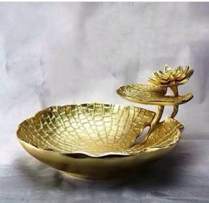 Luxury Modern Serving Bowl for Kitchen ware Hotel Restaurant <b>Food</b> Dish decor <b>Gold</b> <b>Colour</b> custom logo Metal Salad Bowl & Platter - Product Image 2